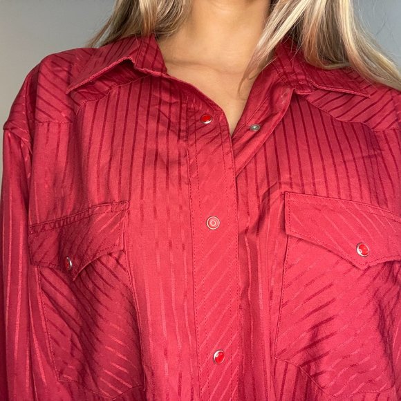 Vintage Maroon Wrangler Shirt - Picture 4 of 4